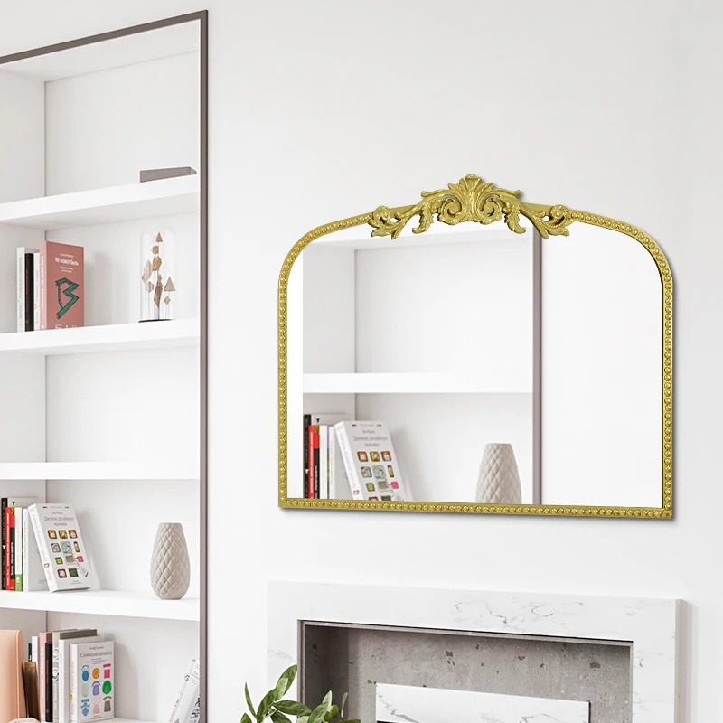 

Французское декоративное зеркало в античном стиле с европейской рамой ручной работы в стиле барокко, традиционное роскошное декоративное зеркало для туалетного столика