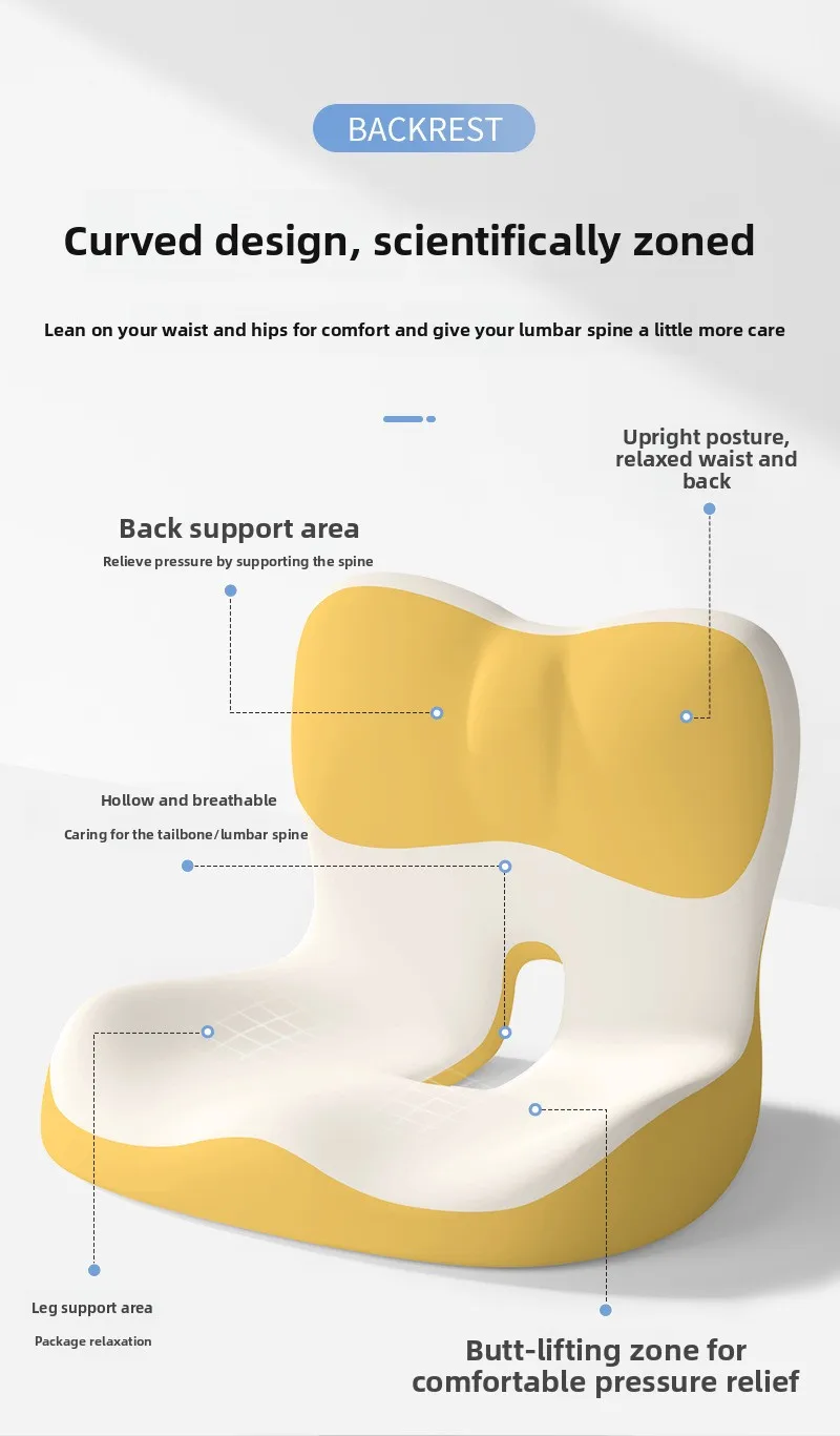 

Pressure-reducing Memory Foam Seat Cushion Office Home Car Seats Extra-large and Widened Breathable Seat Cushion with Support.