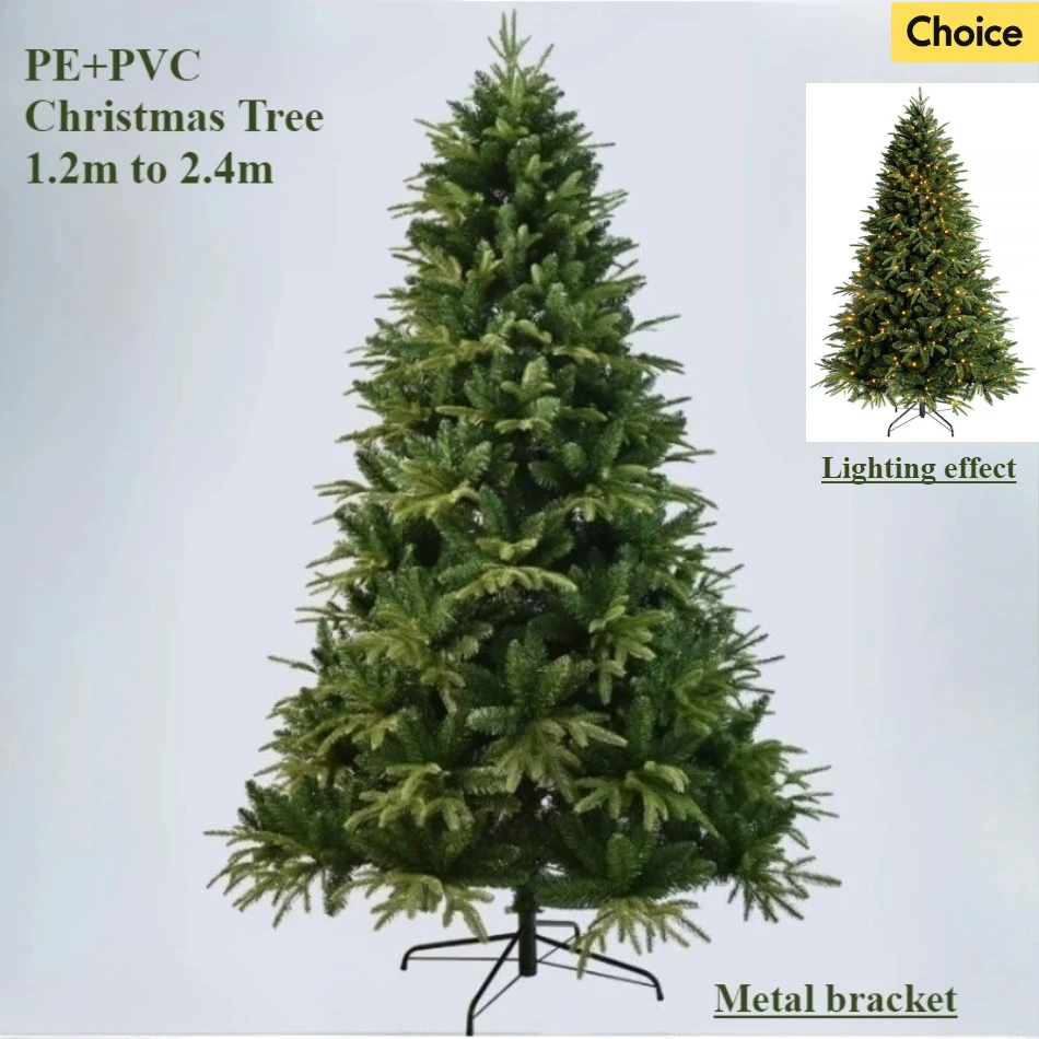 

Simulation Christmas PE+PVC Tree Encryption Metal Support Christmas Tree 1.2m To 2.4m Home Christmas Scene Decoration Supplies