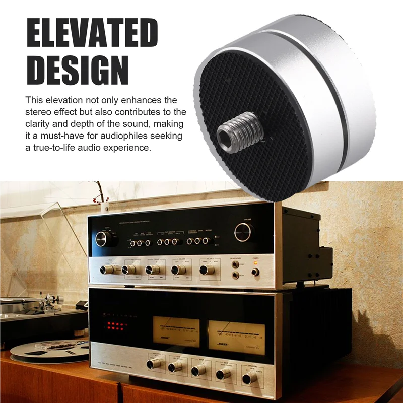 

4Pcs Aluminum Alloy Shock-Absorbing Foot Studs, Sound System Foot Pads, 3-Point Steel Ball Support Amplifier Base Feeta52q