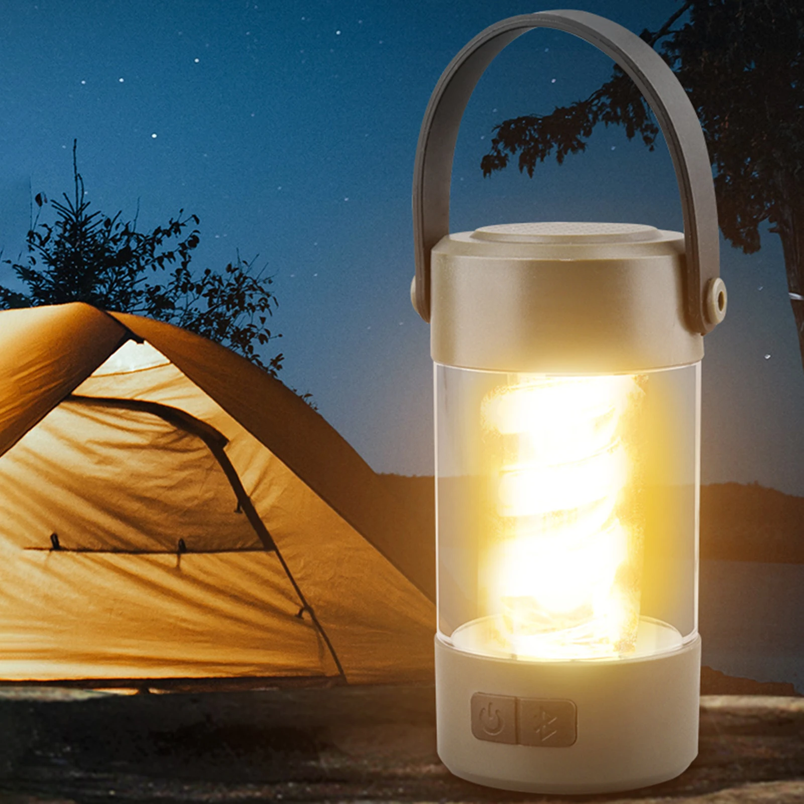 

Rechargeable Camping Light With Wireless Speaker Water Resistant Sturdy Nightlight For Night Fishing