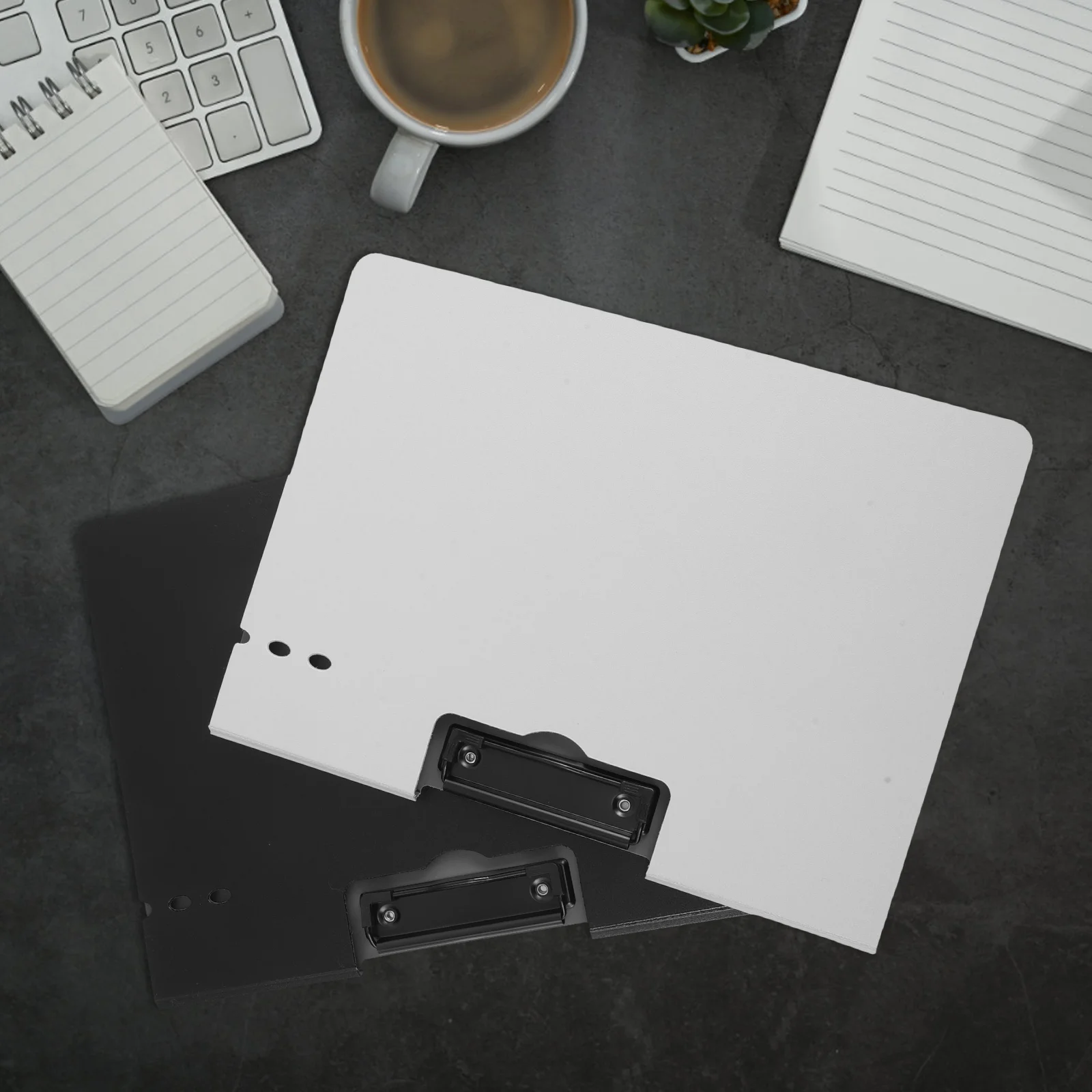 

2pcs A4 File Folders Metal Binders Lightweight PP Foam Portfolio Folder Strong Clamping Office School for Students