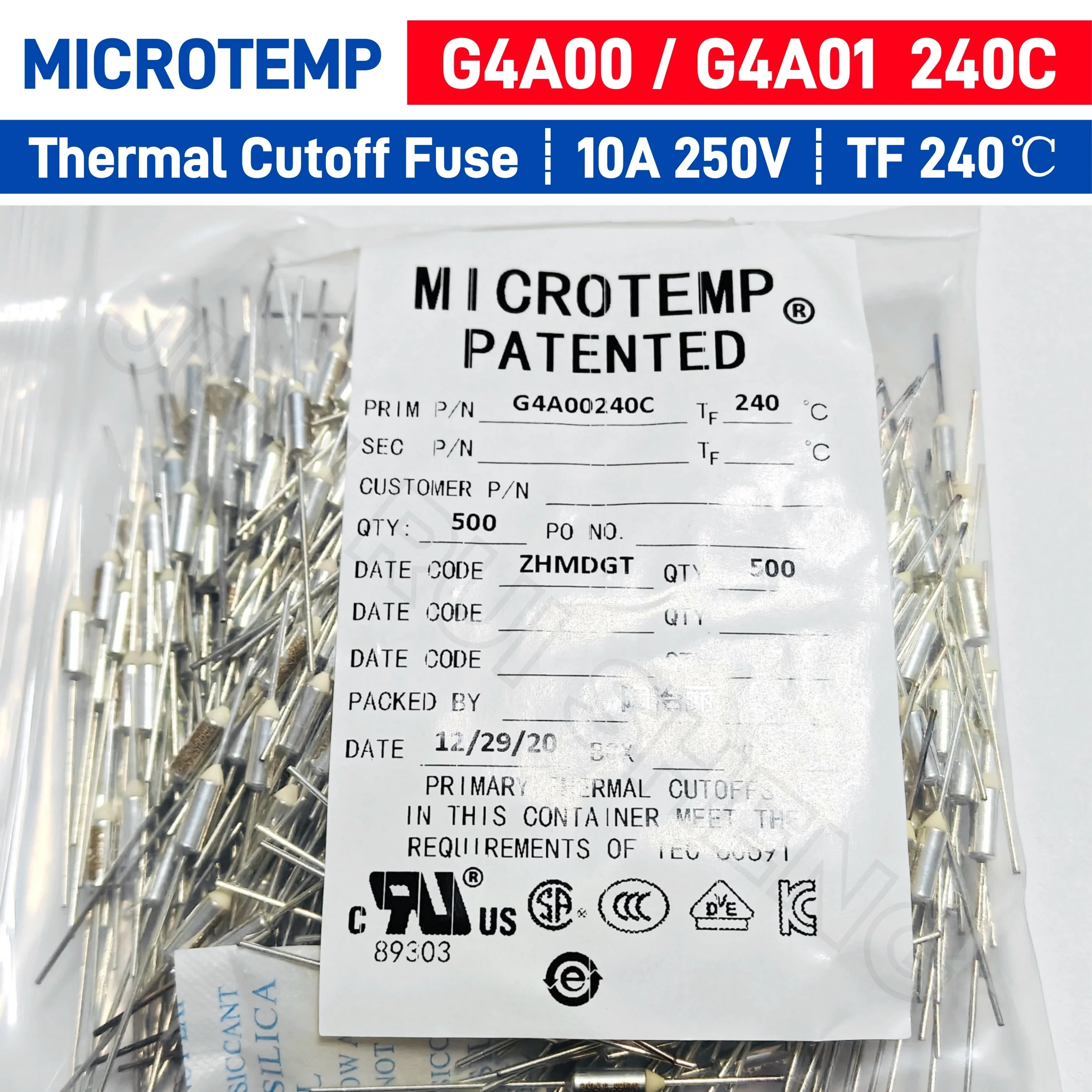 

10 шт. оригинальный термопредохранитель G4A00240 G4A00 G4A01 TF 240C 10A 250 В G4A TF240 градусов G4A01240C TCO термопредохранитель температуры