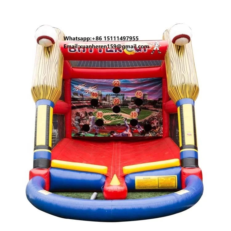 Outdoor Public Playground Custom Carnival Inflatable Batter up Teeball Game Inflatable Baseball Batting Practice Game Sport Game