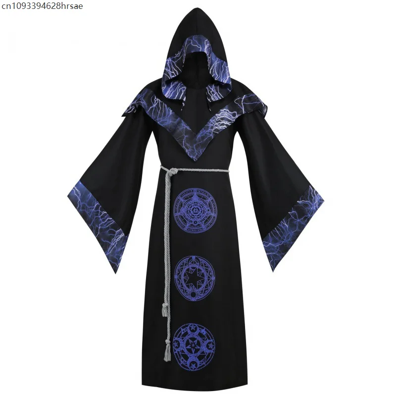 

Newly Halloween Wizard Hood Cloak Robe Costume Medieval Cosplay Outfit