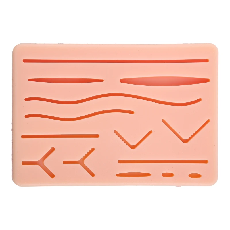 652F Suture Pad for Medical and Vet Students Suture Practice Pad Skin Suture Wound Module Simulated with Pre-cut Wounds