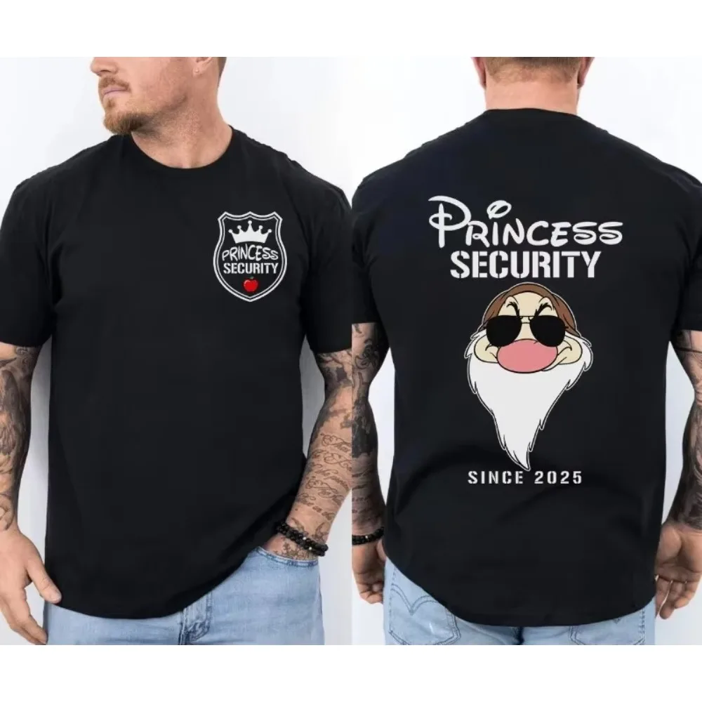 

Disney Princess Safety Shirt with Double-Sided Print of Dwarf Pattern T-Shirt Men Women's Clothing Breathable Comfortable Cotton