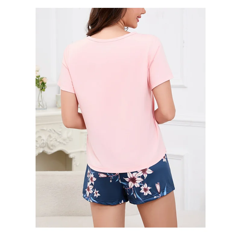 Damen-Pyjama, Heimanzug, weicher Komfort, Nachtwäsche, Loungewear, Herbst, Rundhalsausschnitt, Tops und Shorts, Pyjamahose, 3-teiliger Pyjama für Damen – Detail 12