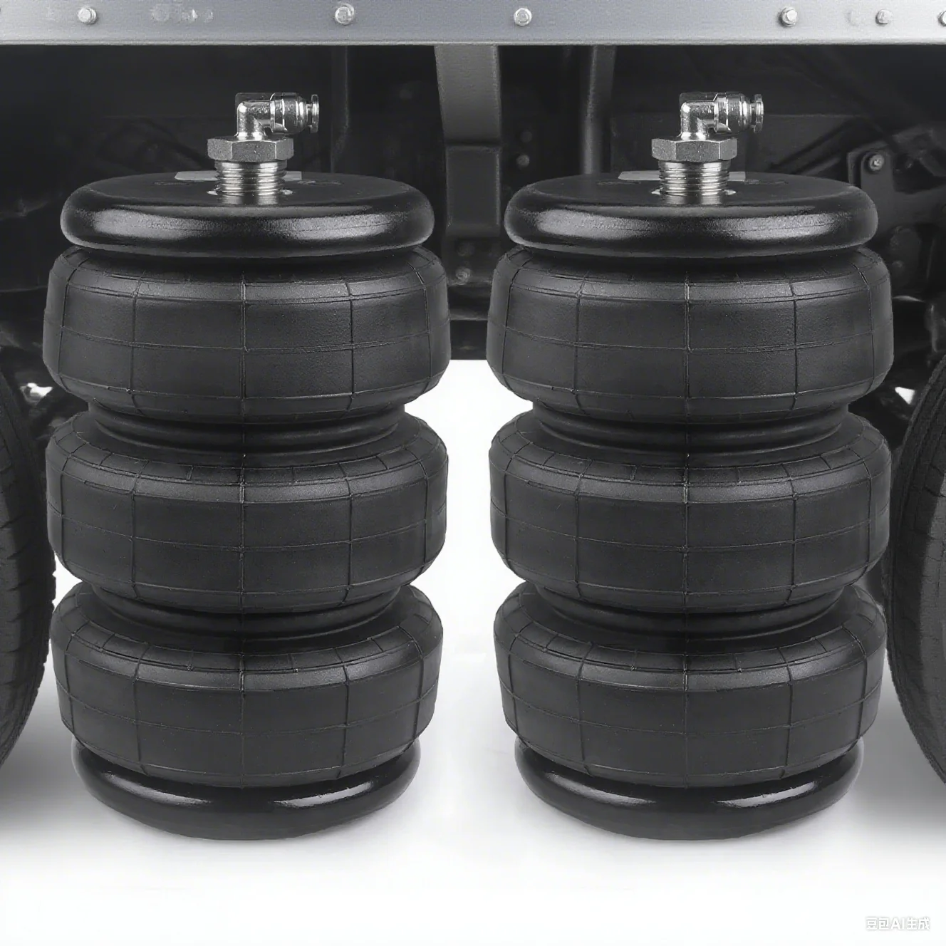 

Universal 3E2300 Air Ride Suspension Shock Absorber | 2PCS 3-Row Rubber Air Bags + Quick Connector - Suitable for Trucks