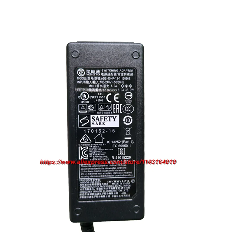 Zasilacz sieciowy 12V 3A do firewalla Fortigate Fortinet FG-60C 60D 50E 60E 30E 80E, zasilacz FSP036-RAB FSP036-RBBN2