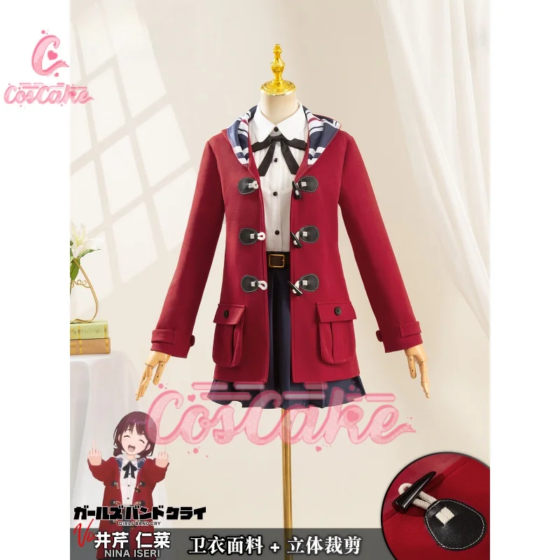 Nina Iseri Cosplay Anime Costume Girls Band Cry JK Jacket Skirt Uniform Belt Togenashi Togeari Halloween Party Girls Women