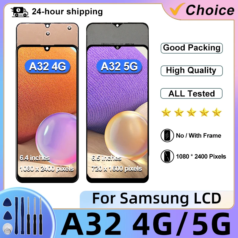 

ЖК-дисплей для Samsung Galaxy A32 5G, дисплей, ЖК-дисплей с сенсорным экраном, дигитайзер для Samsung A32, дисплей 4G, детали для ремонта