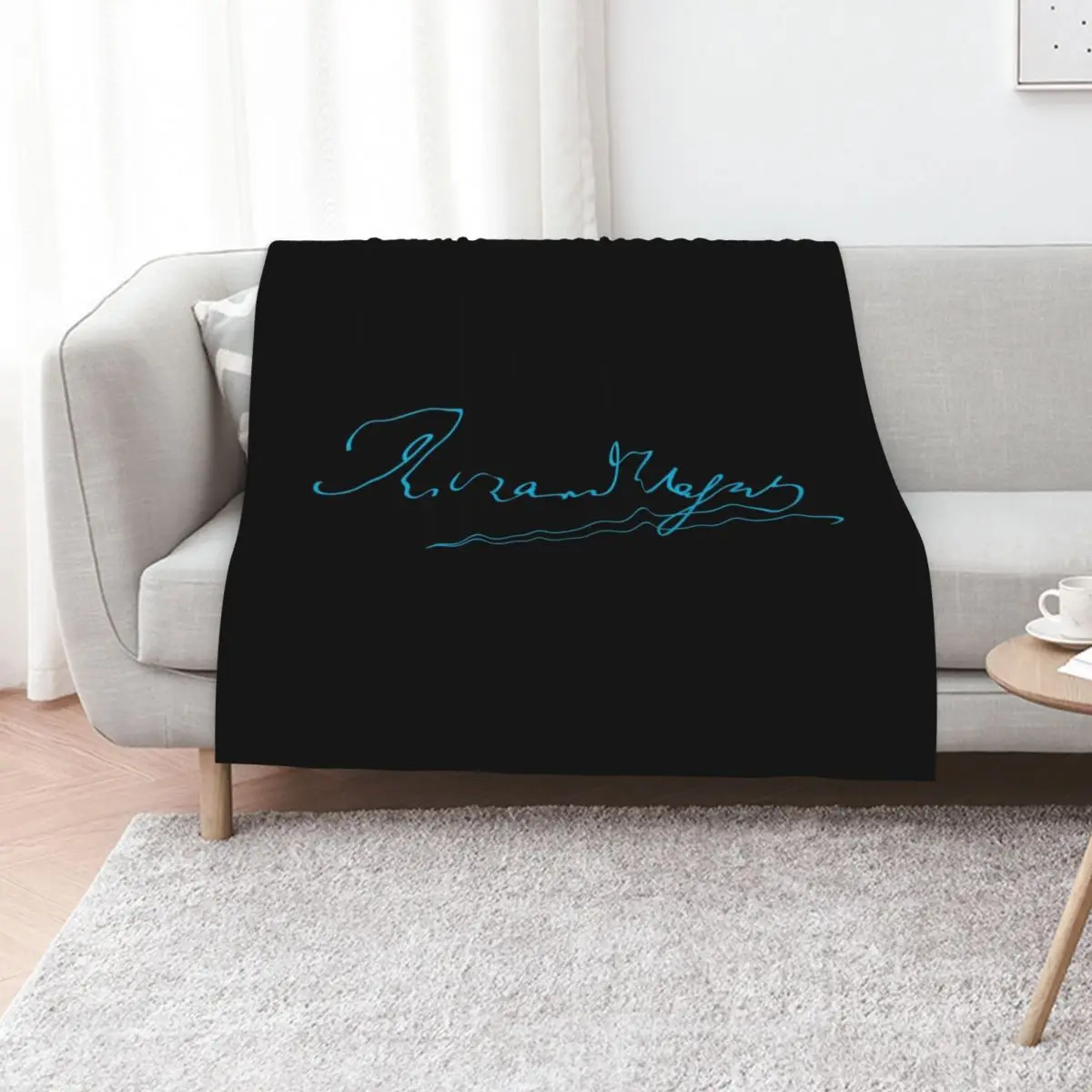 Richard Wagner - Signature - Blue - RB Throw Blanket Travel Soft Thin Heavy bed plaid Comforter Blankets