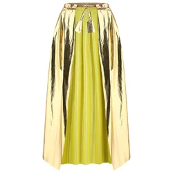 Adults Gold Gilding Cloak Cape Party Accessory for Halloween Cosplay Costume Party