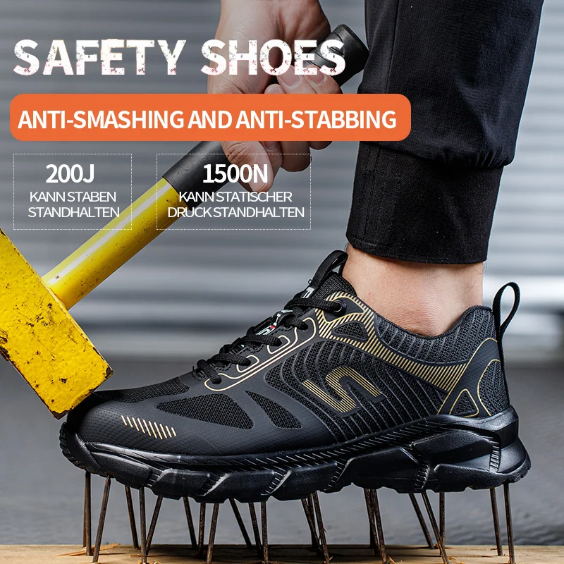 Comfy Breathable Woven Knit with Shock Absorption and Non-Slip Sole Industrial And Construction Site protective shoes