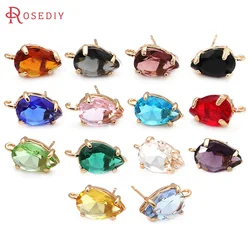 10PCS 18K Gold Color Brass Glass Drop Stud Earrings Pins Earrings Women's Earrings Diy Accessories Rosediy Official Website