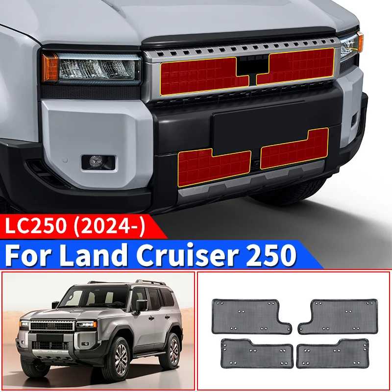 

For 2024 Toyota Land Cruiser 250 1958 Prado LC250 Front Grill Anti-mosquito Sand-Proof Stone Net Exterior Accessories Tuning