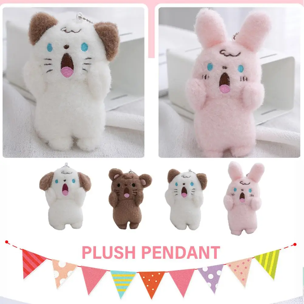 1Pack Cute Rabbit Shouting Bear Children Gift Shouting Dog Bag Decora Plush Doll Pendant Keychain Backpack Stuff Plush Toy New