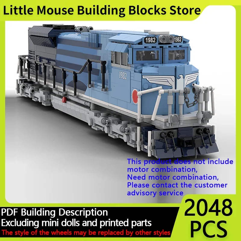 City Car Model MOC Building Bricks SD70ACE Diesel Locomotive Train Modular Technology Gifts Holiday Assemble Toys Suit
