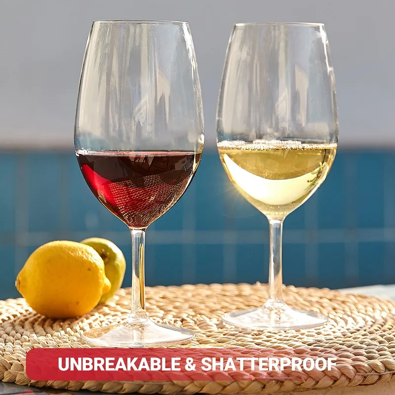 MICHLEY 2/4/6PCS Set Plastic Transparent Unbreakable Red Wine Juice Drink Wine Glass Cups Applicable For Wedding Party Birthday