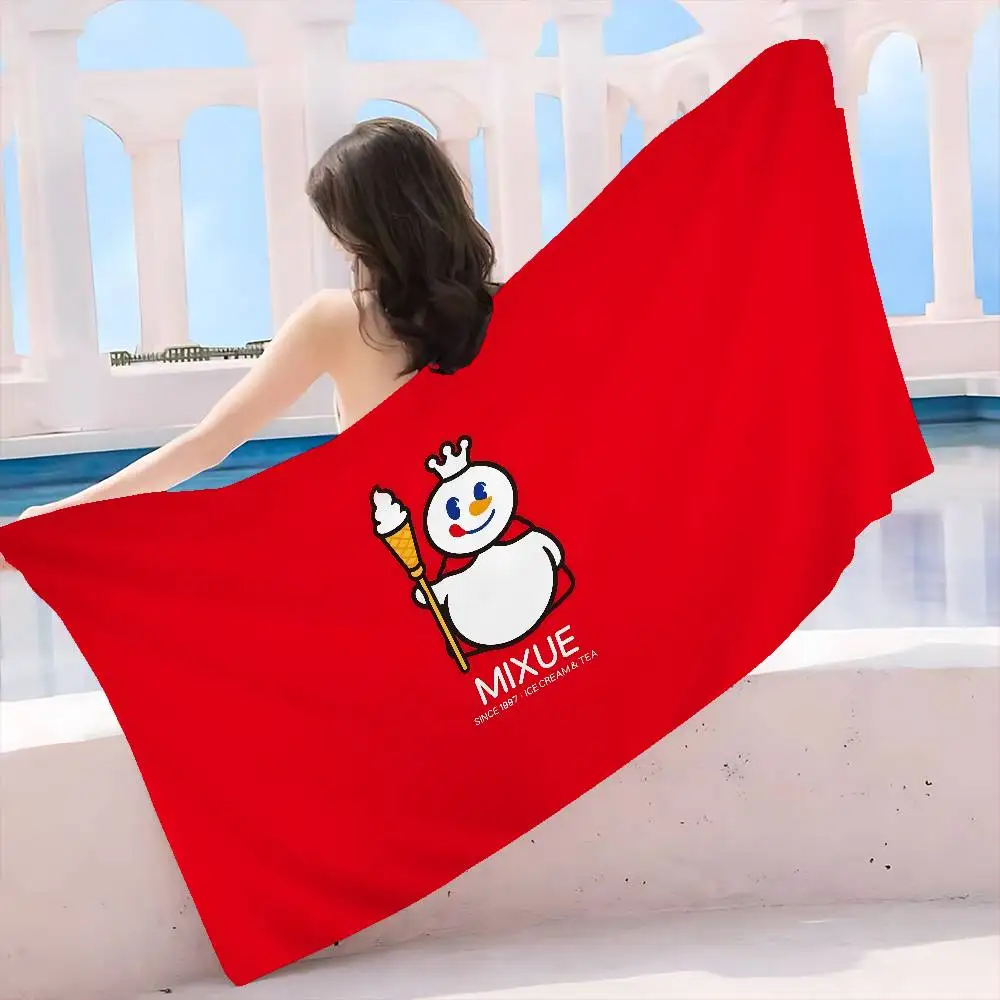 MIXUE Ice Cream And Tea Anime Beach Swimming Towel Soft Absorbent Washcloth Children's Gifts for Kids Travel Camping Gym