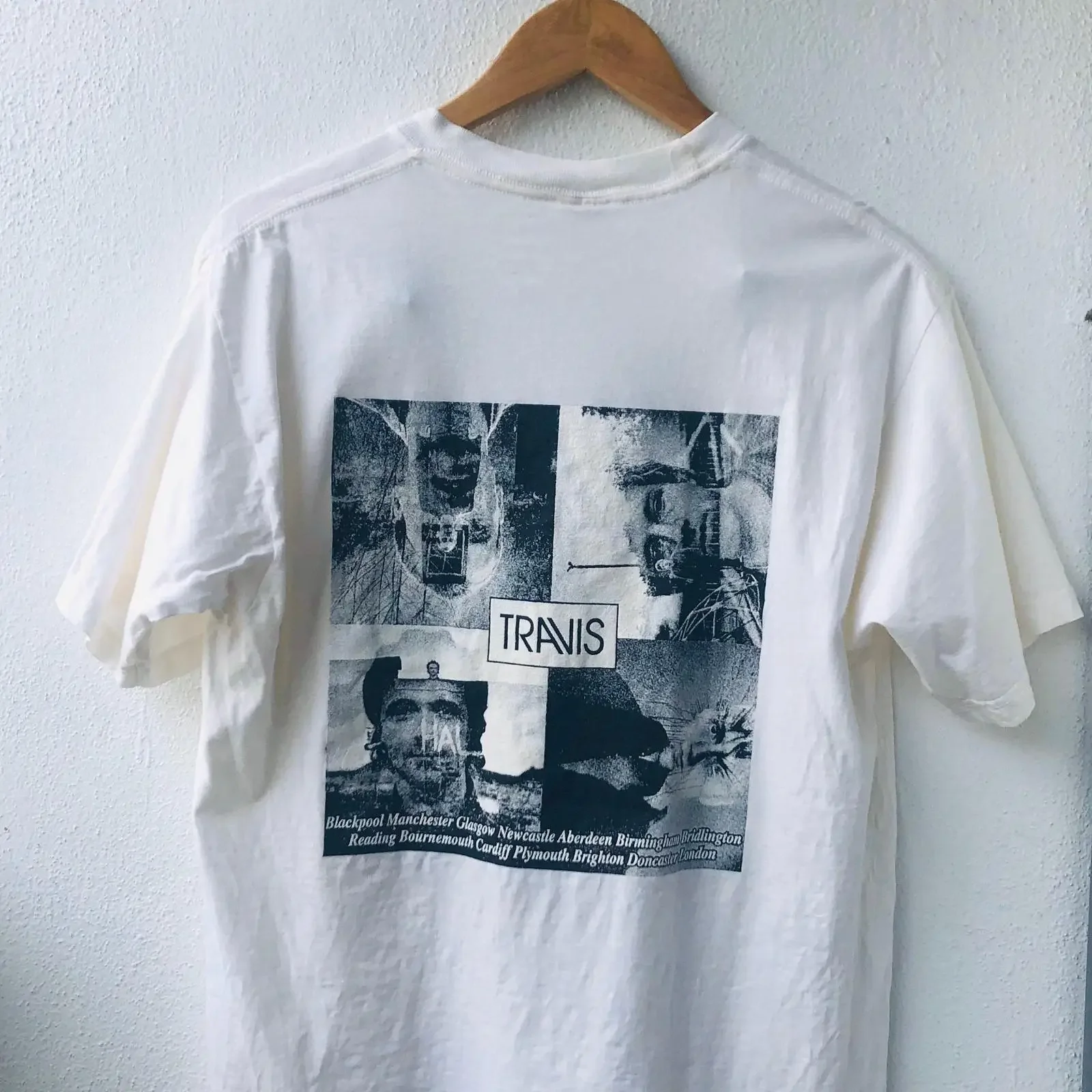Vintage 00s Travis Band 12 Memories 2003 Tour T Shirt British Indie Rock  vintage Washed Casual Versatile fashion homme