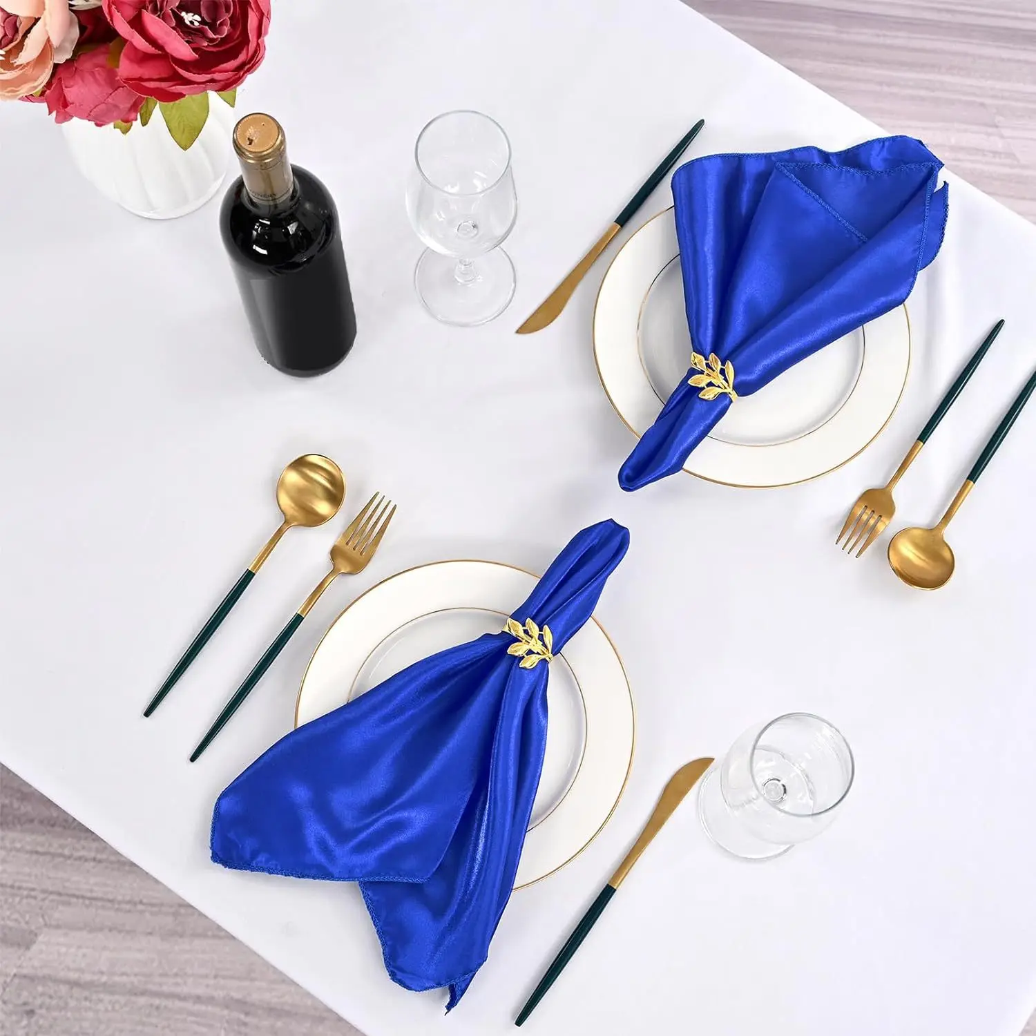 10psc 40x40cm Satin Napkin Reusable Tea Towel Wedding Party Table Decor Retro Burrs napkins