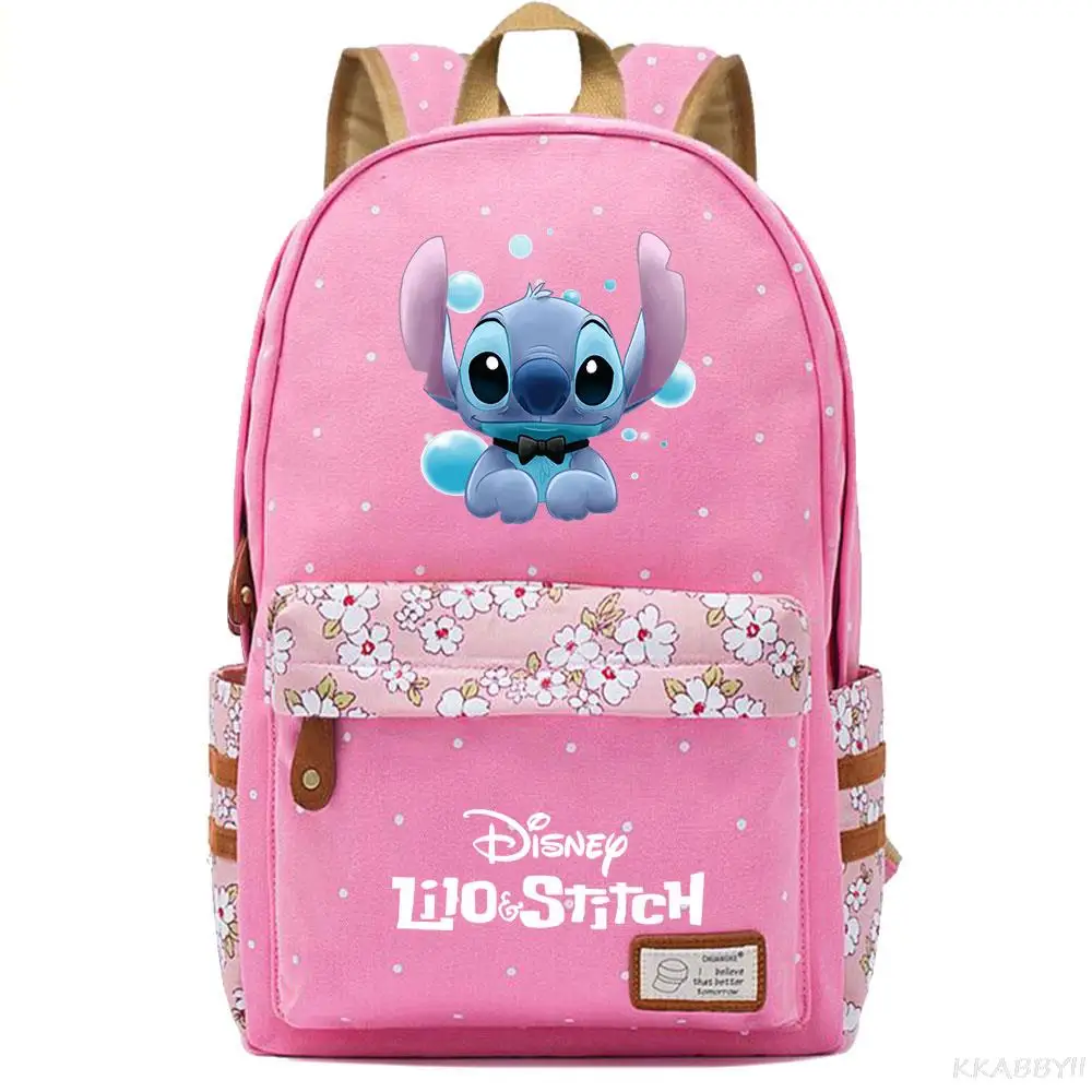 Disney Stitch chłopięcy dziewczęcy plecak szkolny 3D o płótno z nadrukiem pojemności plecak podróżny dla studentów Mochilas Kids