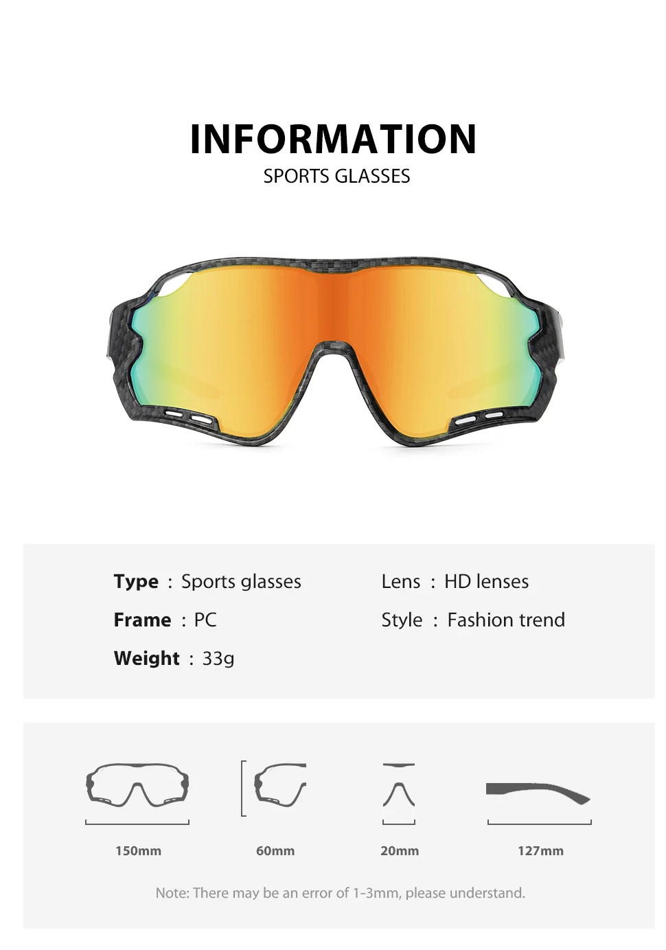 SEPFOX Männer Angeln Sonnenbrille Frauen Radfahren Reiten Wandern Fahren Sonnenbrille Für Outdoor Sport Verspiegelte Linse UV400 Brillen – Detail 7