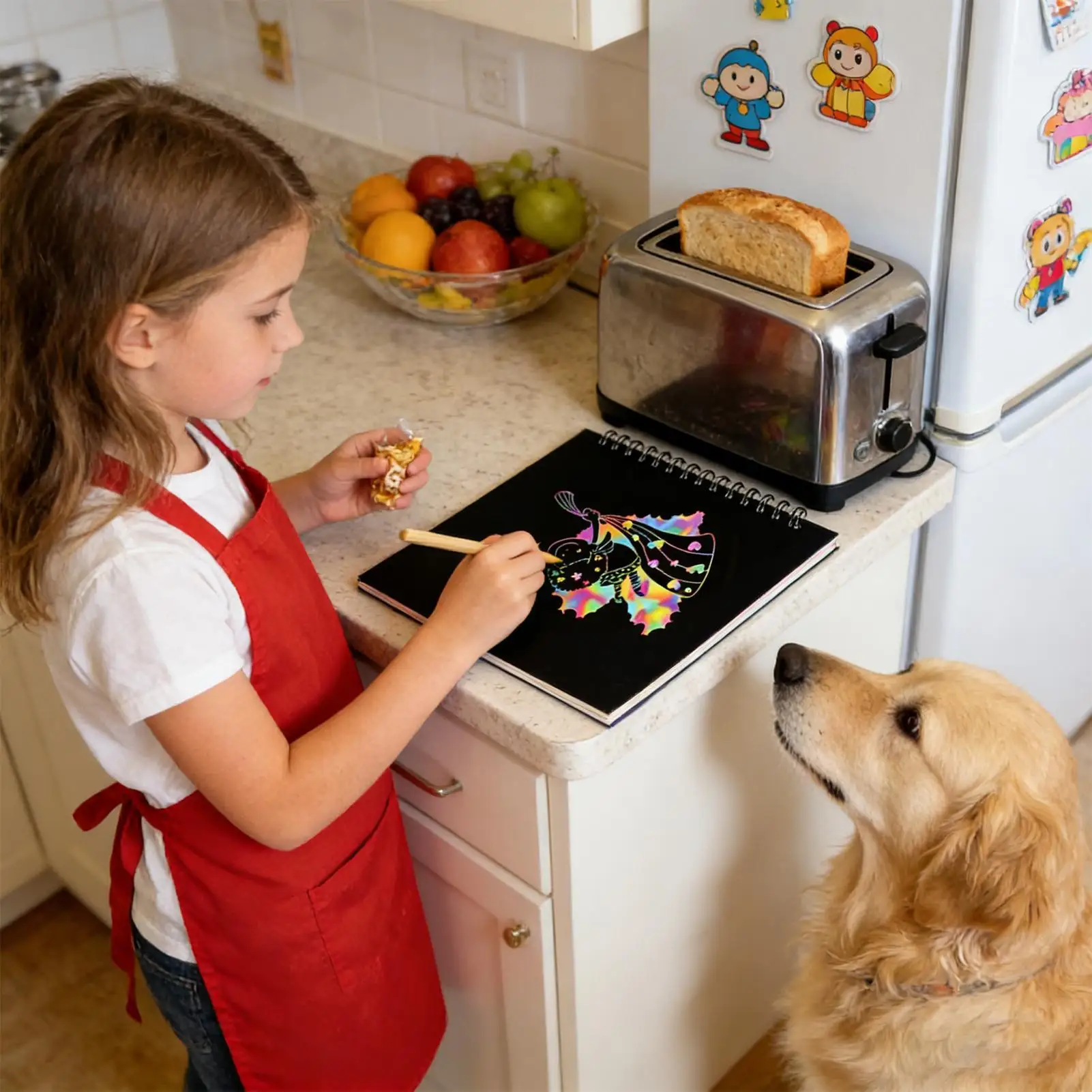 Scratch Paper Rainbow Coloring Notebook Scratch Craft Paper Note Books for Kids Boys Student Classroom Home Travel Airplane