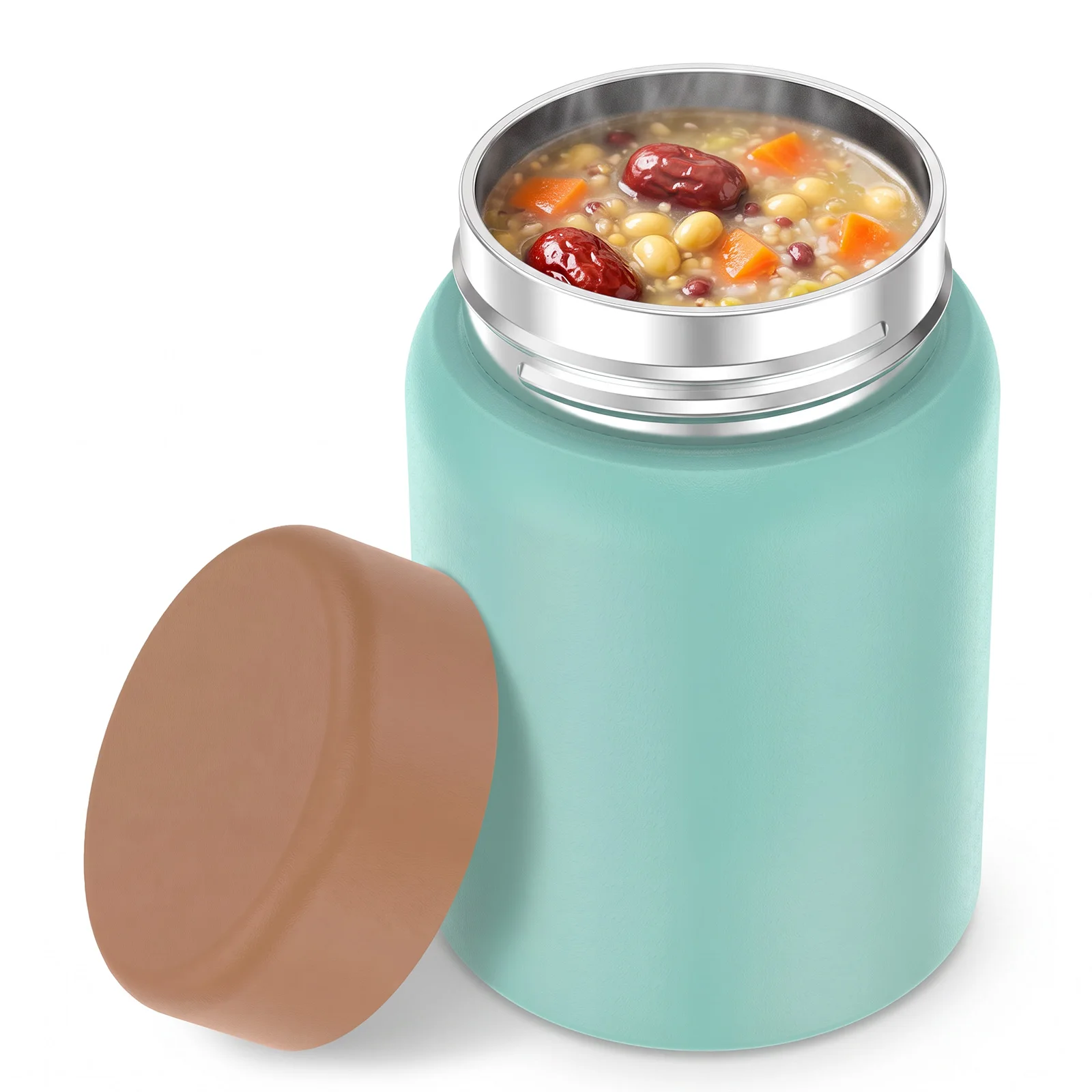 Stainless Steel Small Wide Mouth Food Jar Leak-proof Vacuum Food Container Portable Soup Holder for Daily Commute Office Meals