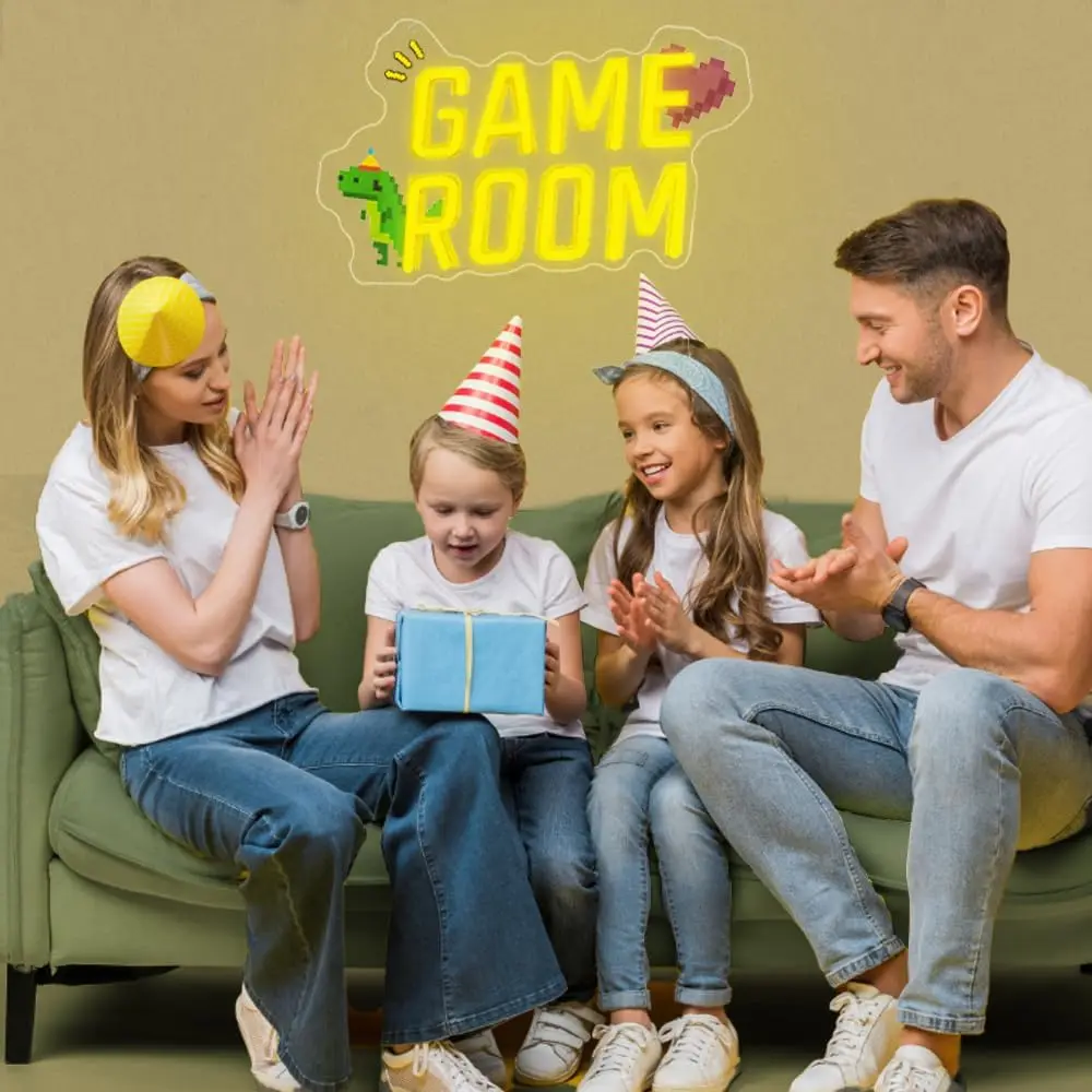 Game Room Neon Sign LED Neon Lights for Bedroom Gamer Room Teen Boy Game Zone Man Cave Party Wall Decor Gift USB Power Dimmable