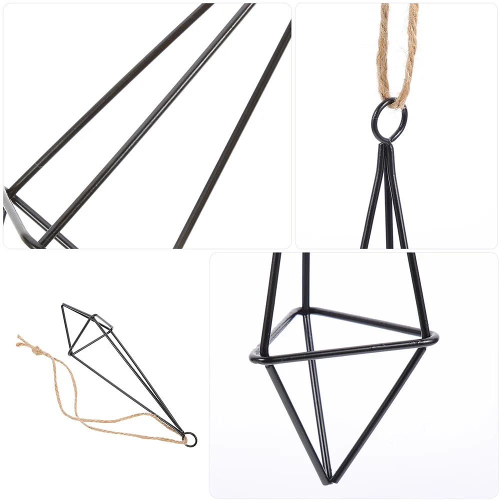 

3 Pcs Hanging Flower Stand Decoration Practical Air Plant Holder Plants High Hardness Balcony Rack Iron Holders