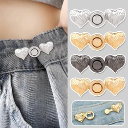 Hebilla de cintura extraíble con corazón de amor, Clip de cintura ajustable, pinzas para pantalones, tensor de cintura, No requiere costura