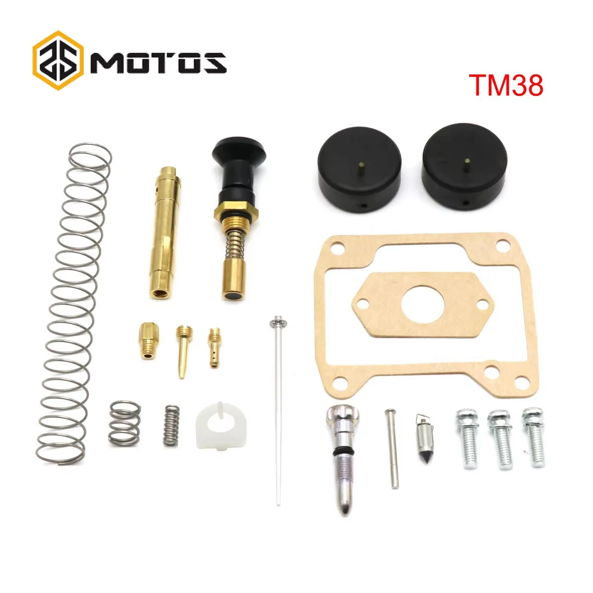 ZS MOTOS Kit de Reparo e Reconstrução para Carburador Mikuni TM38, incluindo Boia, Junta, Gicleurs, Afogador, Êmbolo de Partida, Interruptor, Agulha e Mola