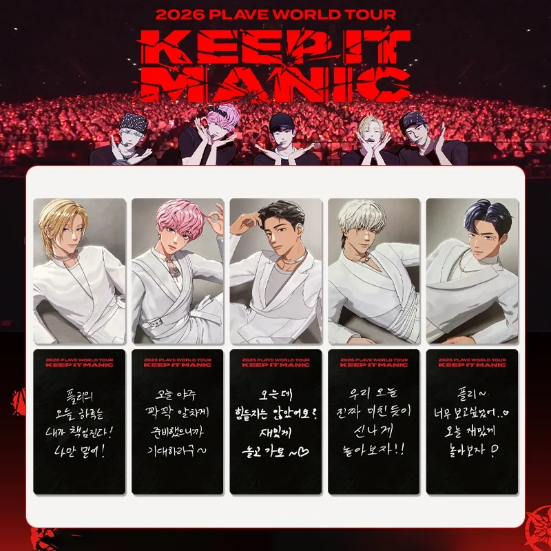 Yejun Noah Bamby Eunho PLAVE 2026 World Tour KEEP IT MANIC LOMO Card Ha Concert Merch Collectible Photo Cards for Fans Sovuenir