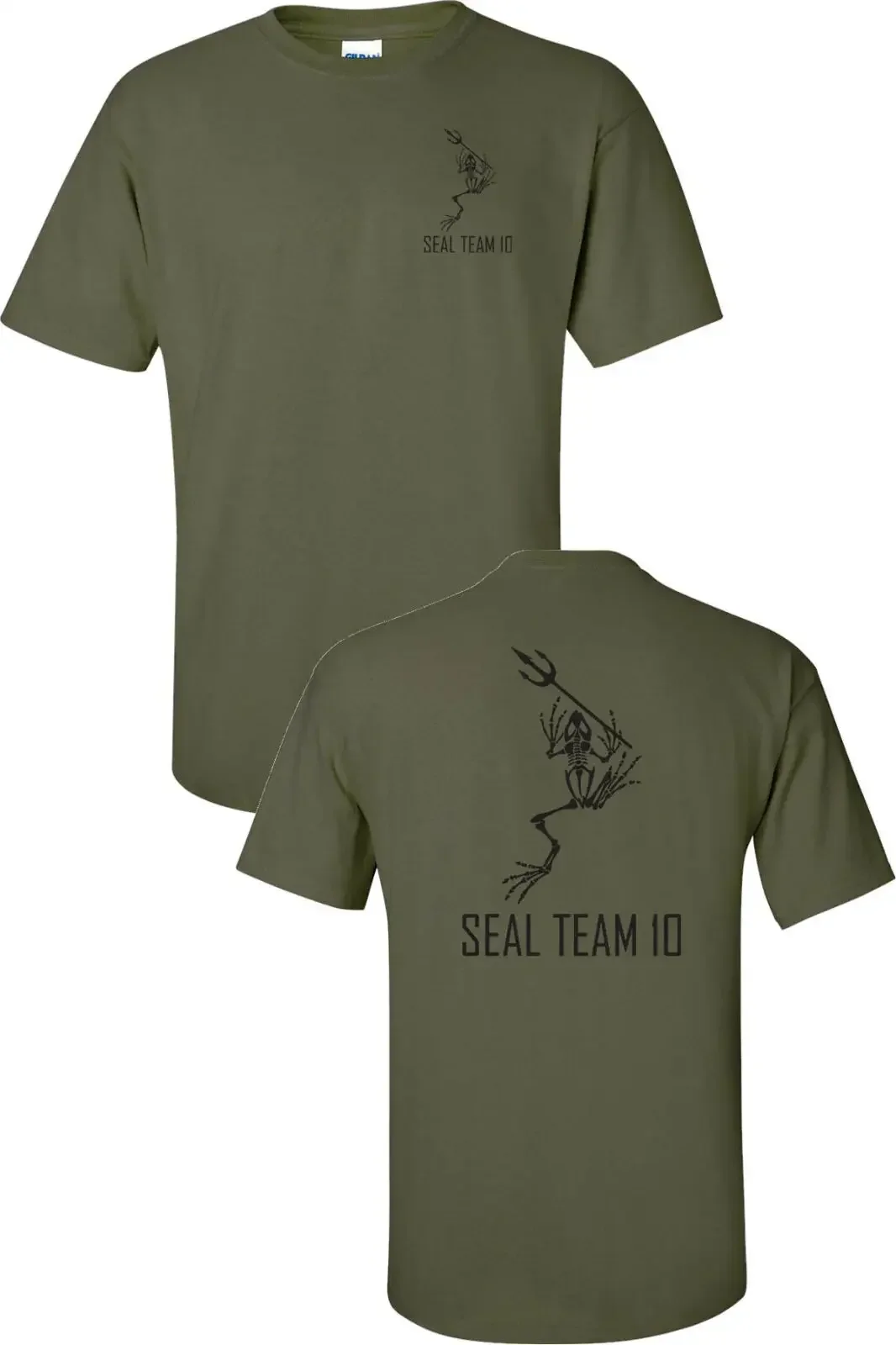 

Naval Seal Team 10 Skeleton Frog Spear Printed T-Shirt 100% Cotton O-Neck Short Sleeve Summer Casual Mens T-shirt Size S-3XL