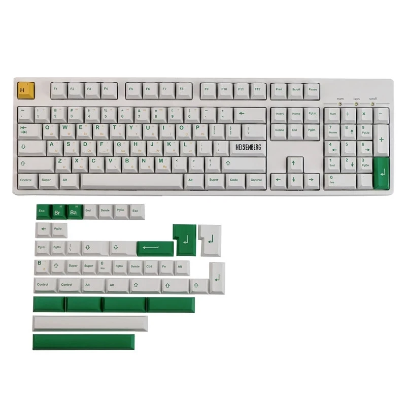 Imagem -05 - Gmk Heisenberg Keycaps Grupo Pbt Tintura Subbed Perfil de Cereja Keychron q1 q2 k2 65 75 Anne Gh60 Gk64 Poke 142 Chaves por Conjunto