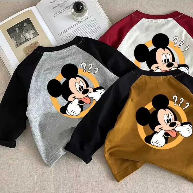 

Spring Kids Long Sleeve Tee, Cotton Cartoon Casual Top for Boys & Girls Base Layer