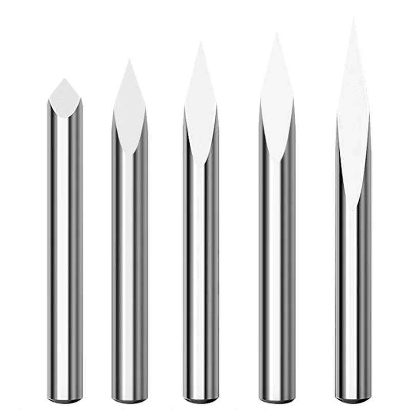 CNC Router Bit 3 Edge Pyramid Engraving Bits 4mm/6mm Shank Carbide End Mill 20,30,40,45,60,90 Degrees CNC Router Milling Tool