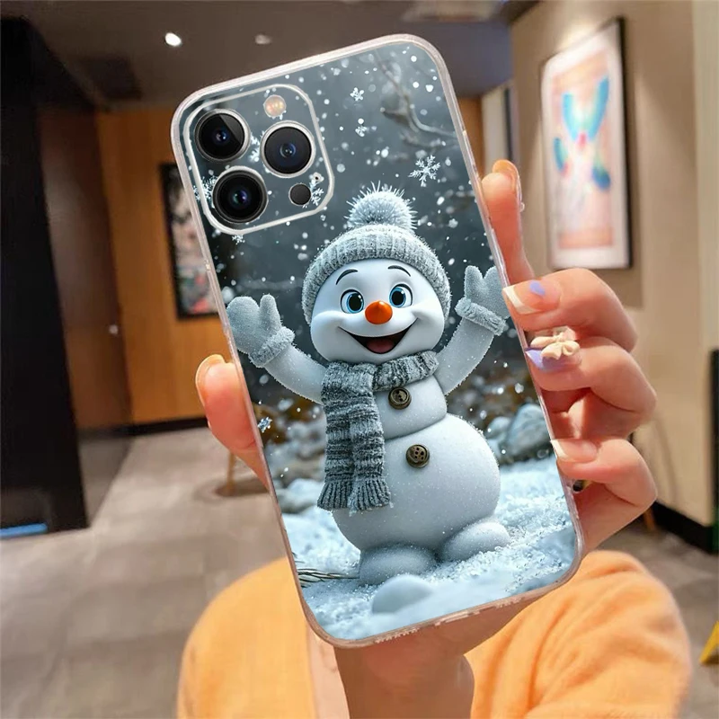 

Phone Case For iphone 17 Pro Max 17Pro 17Air 16 15 14 13 Pro Max 15 16 Pro 15Plus Cute Snowman Christmas