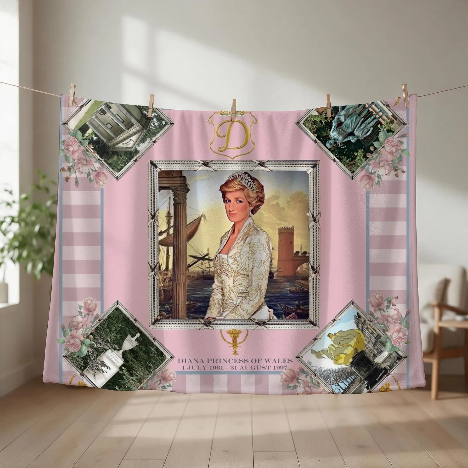 Diana, Princess of Wales 60th Birthday Tribute Throw Blanket Hairys Custom For Baby Blankets For Bed Blankets