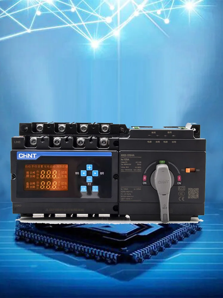 100% Nieuwe CHNT ATS 125A 250A 400A 630A 4P Dual Power Automatische Omschakelaar Met Display Bedieningspaneel NXZ-250/4A NXZ-630/4A - afbeelding 2
