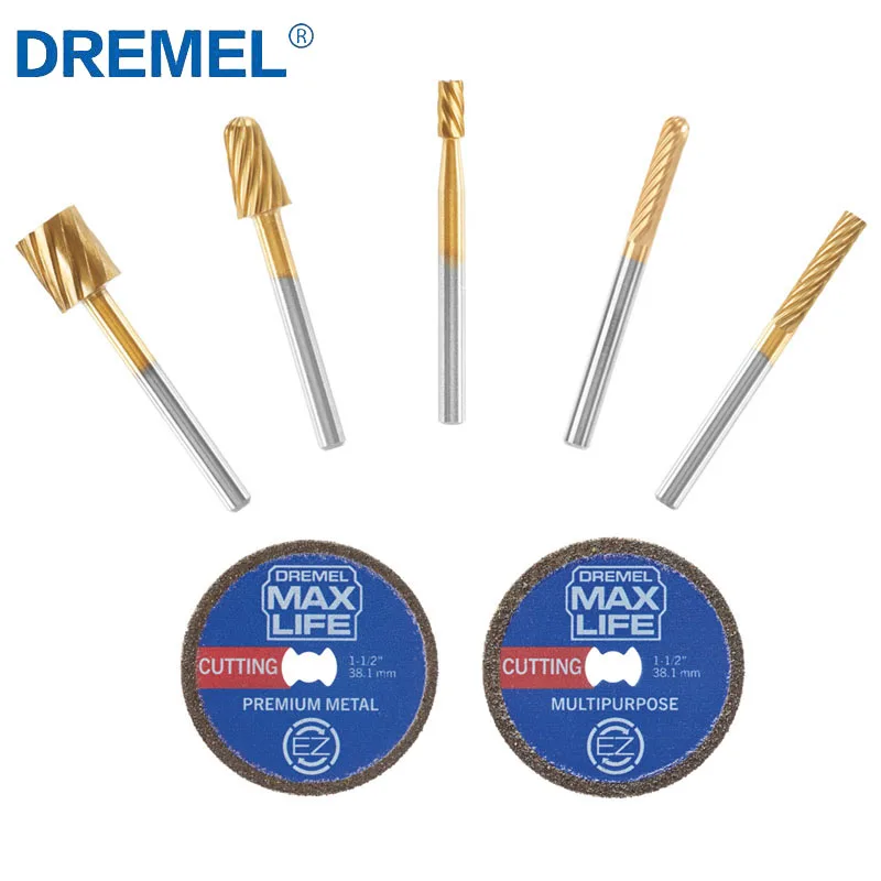 Dremel Max Life Rotary Tool Accessories Set EZ506HP EZ545HP Diamond Cut Wheel and 115HP 117HP 194HP 9901HP 9903HP Carving Bit