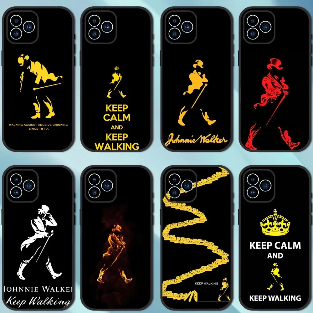 J-Johnnie Walker Logo Phone Case For iPhone 13 12 11 14 15 Pro XS Max XR X 8 7 6S 6 Plus SE 2020 Soft Back case