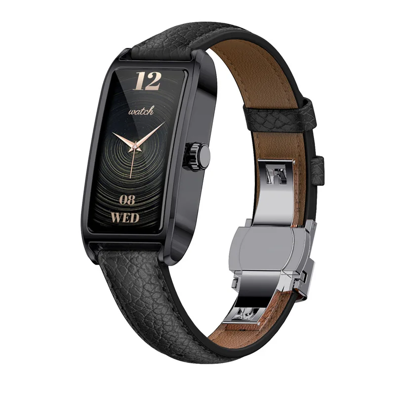 

Fashion Classic Smart Watch for Women With Alloy Case Leather Strap BT Calls Heart Rate Blood Oxygen Monitor Sports Smartband