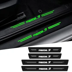 Luminous Car Door Threshold Sill Protective for Mazda 3 M3 Logo 2015 2017 2018 2019 2020 2021 Rear Trunk Bumper Guard Sticker