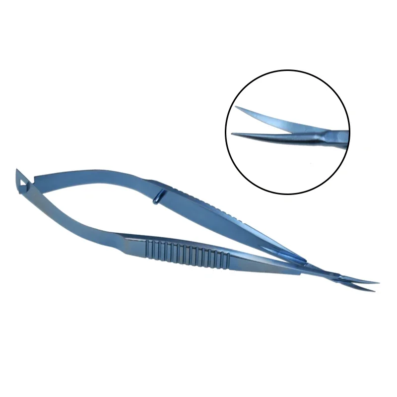 1pcs Titanium Alloy Vannas Capsulotormy Scissors Venus Scissors Curved Micro Scissors 11mm Tip Ophthalmic Instrument