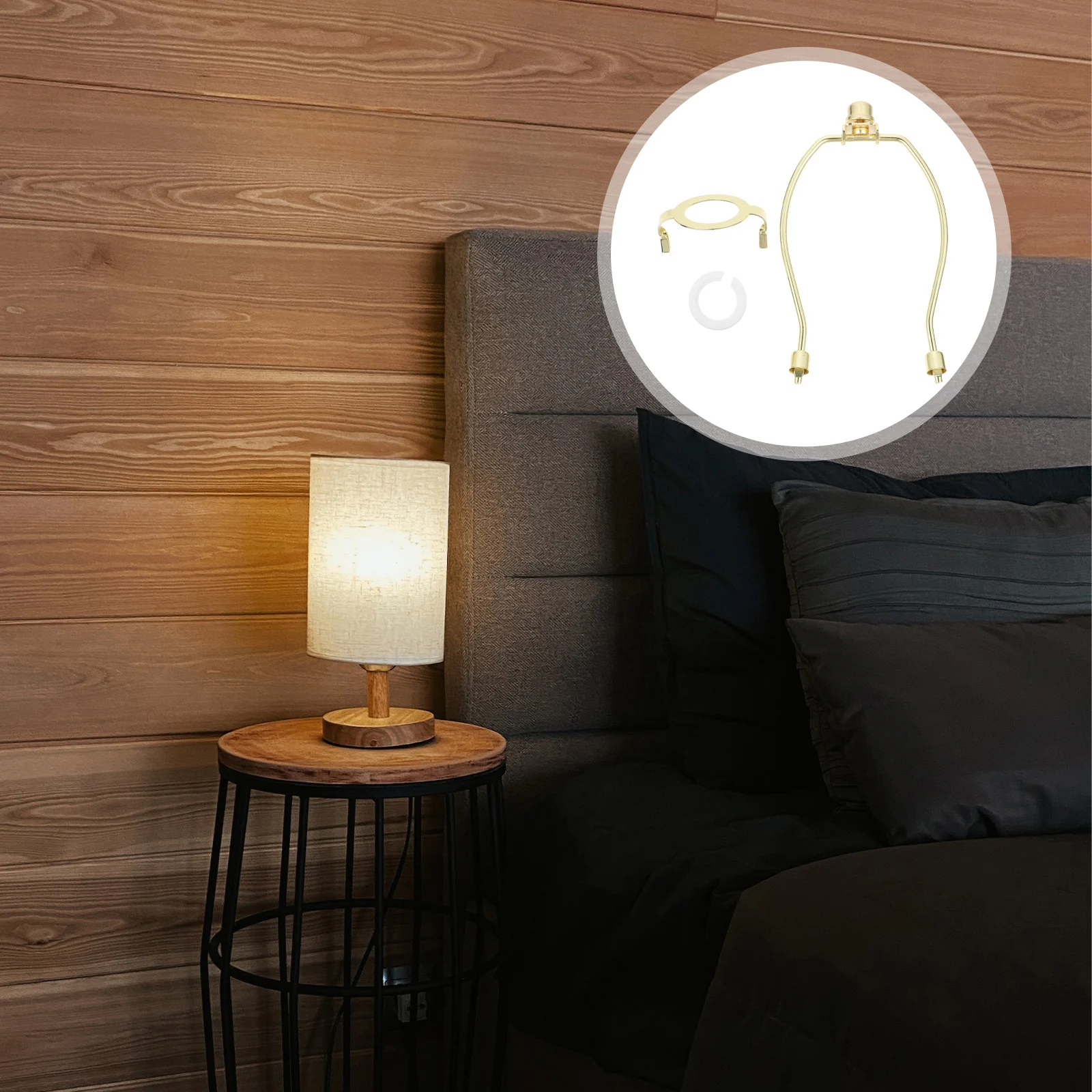 

1 set 1 Set 6 Inch Shade Holder Table Harp Frame Lampshade Bracket E26 E27 Bases Heavy Duty Lighting Accessories Diy Bottle Lamp