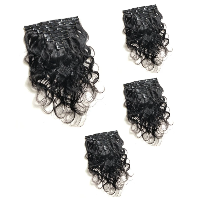 Water Wave Clips In Hair Extensions Hair Natural Color Hair Wig Clip